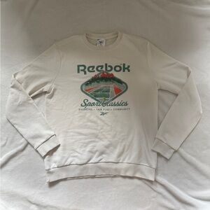 Reebok Cream Crewneck Sweater Retro/Vintage Style